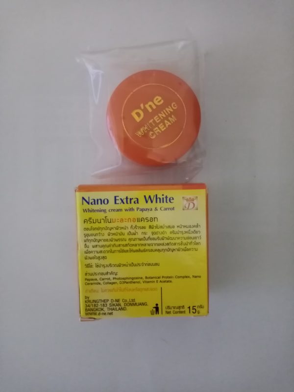 Crème Visage Éclaircissante NANO EXTRA WHITE Papaye & Carotte - 15ml - Action Anti-Taches & Anti-Imperfections